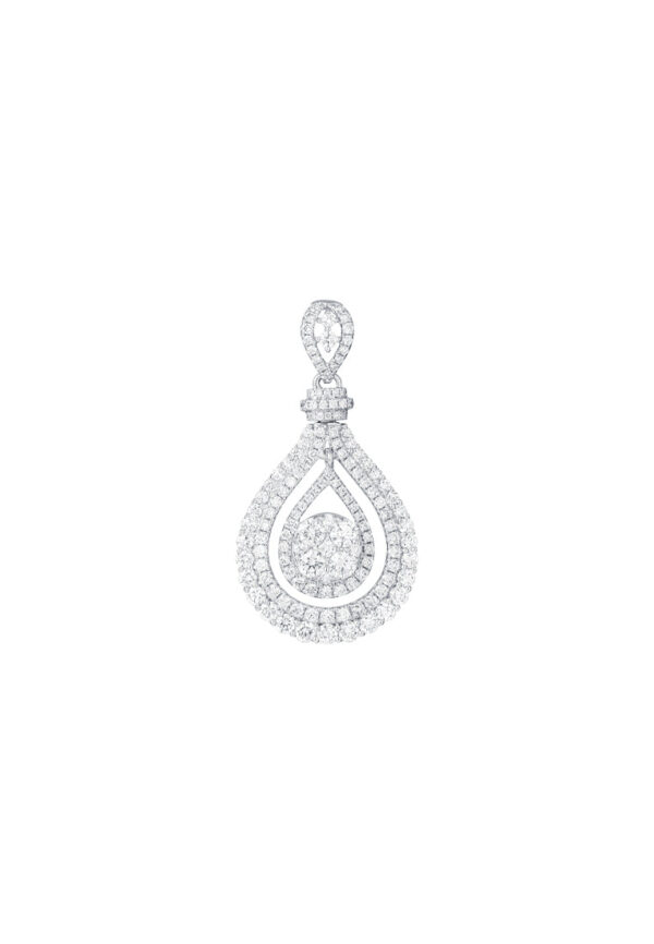 TOMEI Droplet Pendant, Diamond White Gold 750