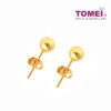TOMEI Classic Round Stud Earrings, Yellow Gold 916
