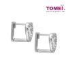 TOMEI Earrings of Hearts with Diamantes, Diamond White Gold 585 (E1172)