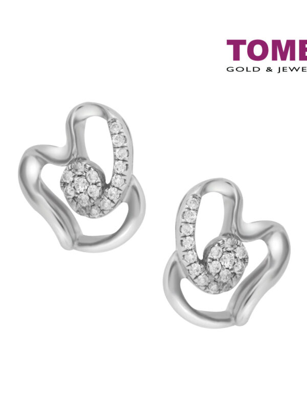 TOMEI Earrings in Petalled Glac?? of Dazzling Sparks, Diamond White Gold 375 (E1724)