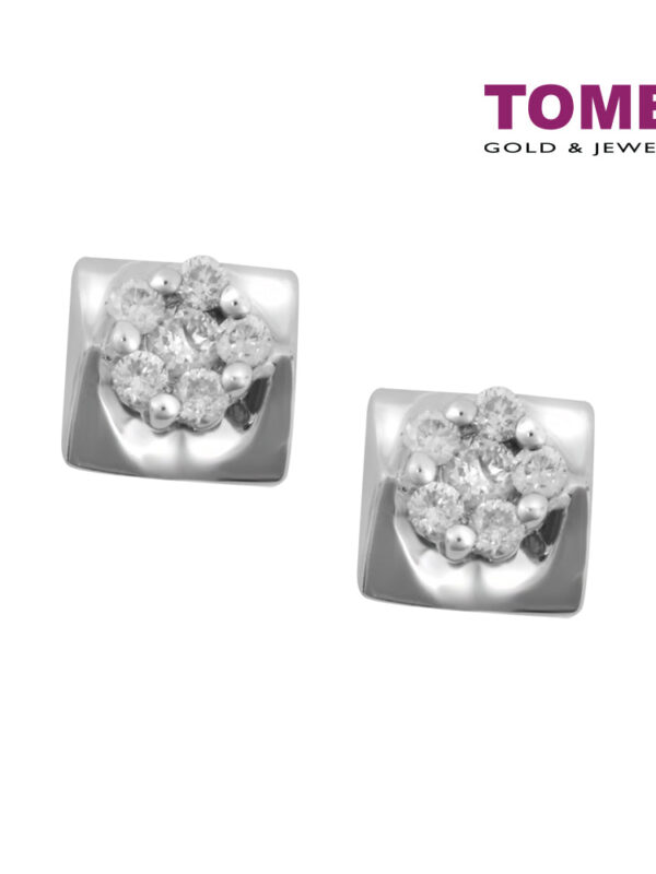 TOMEI Earrings in Quadrated Sensations, Diamond White Gold 585