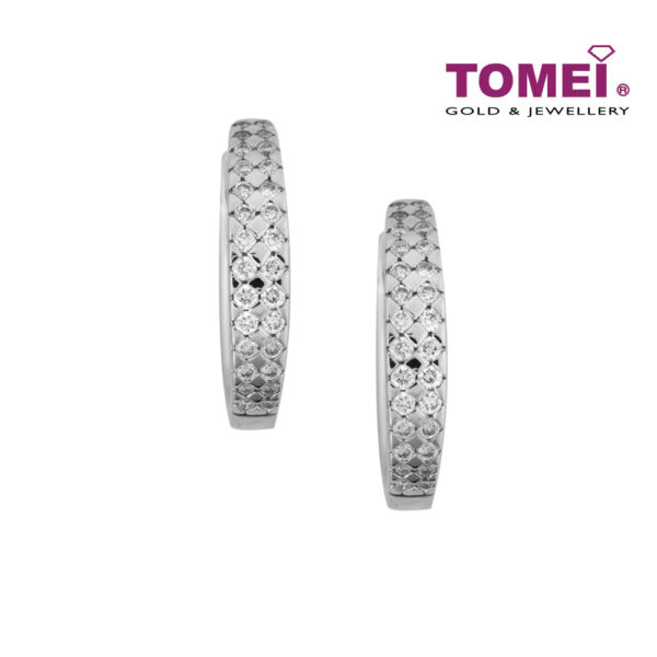 TOMEI Earrings, Diamond White Gold 375 (E00990)