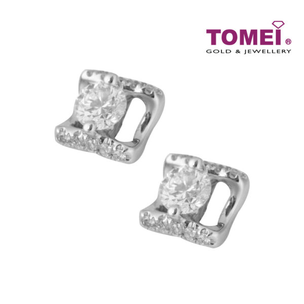 TOMEI Diamond Earrings, White Gold 750