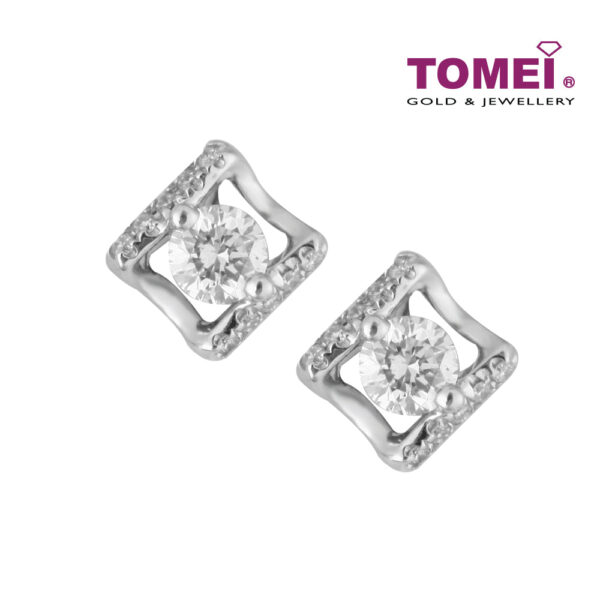 TOMEI Diamond Earrings, White Gold 750