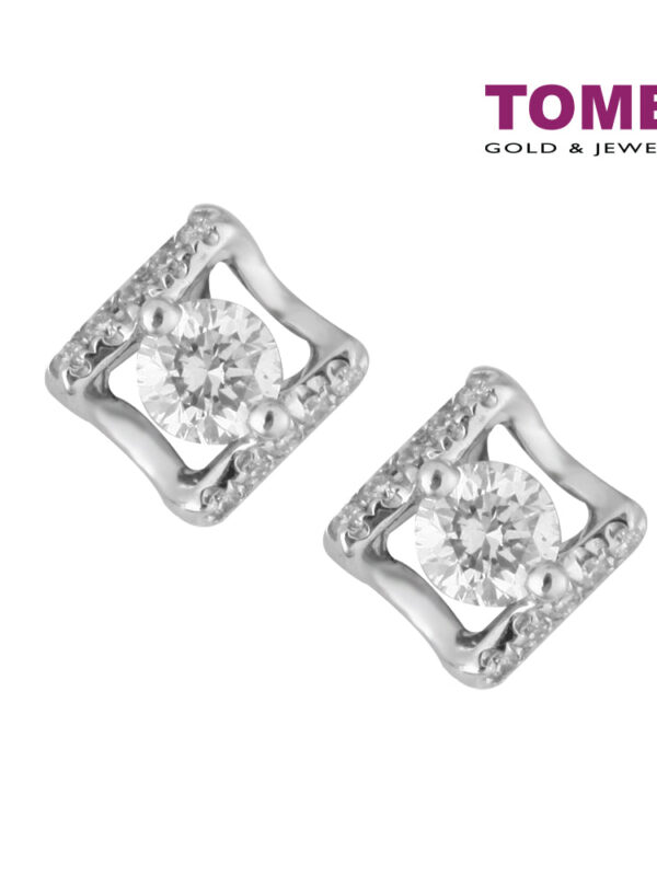 TOMEI Diamond Earrings, White Gold 750