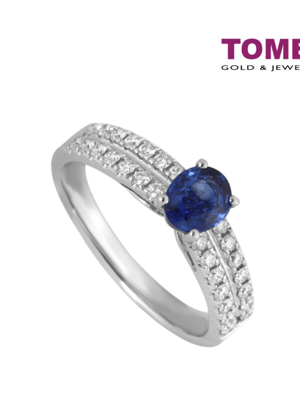 TOMEI Celeste Ring, Sapphire Diamond White Gold 750 (R4110)