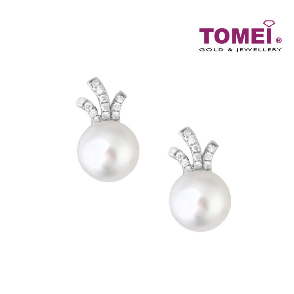 TOMEI Earrings, Diamond Pearl White Gold 750 (E1832)