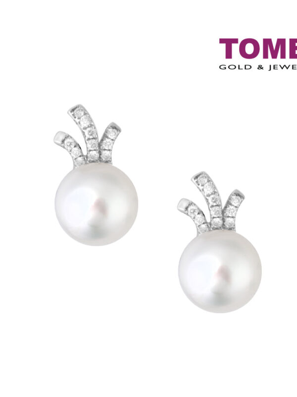 TOMEI Earrings, Diamond Pearl White Gold 750 (E1832)