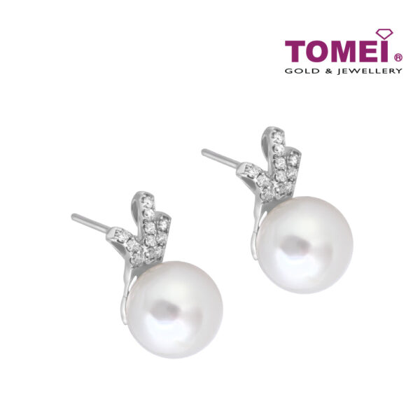 TOMEI Earrings, Diamond Pearl White Gold 750 (E1832)