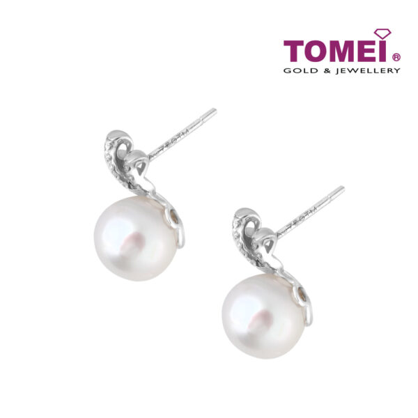 TOMEI Earrings, Diamond Pearl White Gold 750 (E1832)