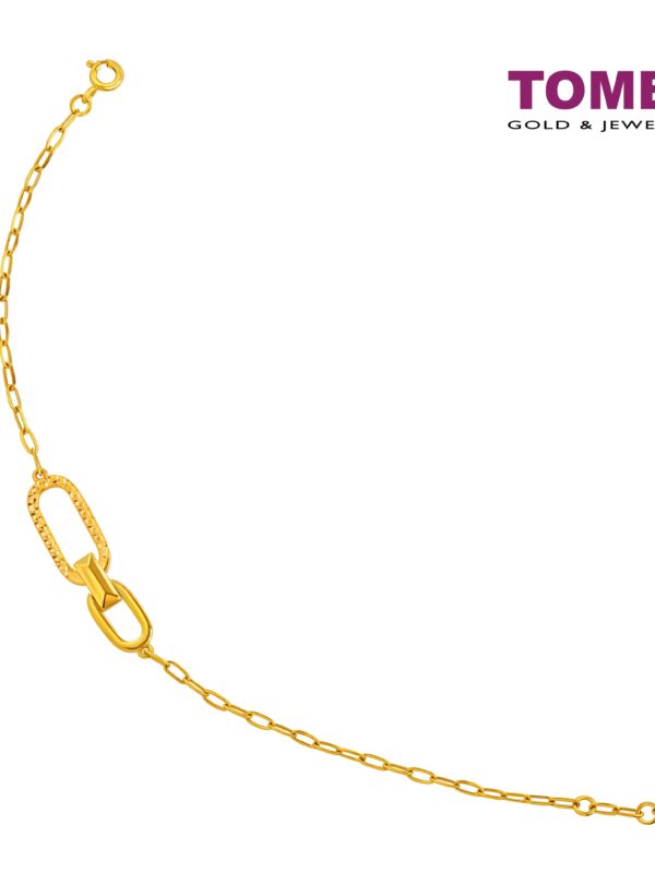 TOMEI Interlock Link Bracelet, Yellow Gold 916
