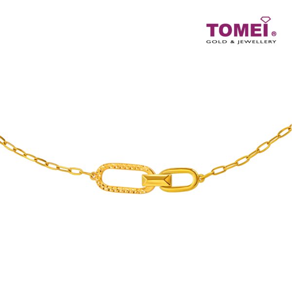 TOMEI Interlock Link Bracelet, Yellow Gold 916