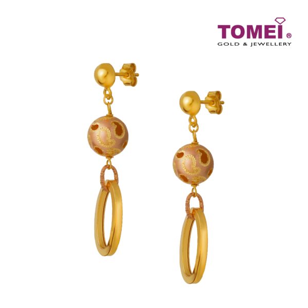 TOMEI Lusso Italia Laser Ball Earrings, Yellow Gold 916