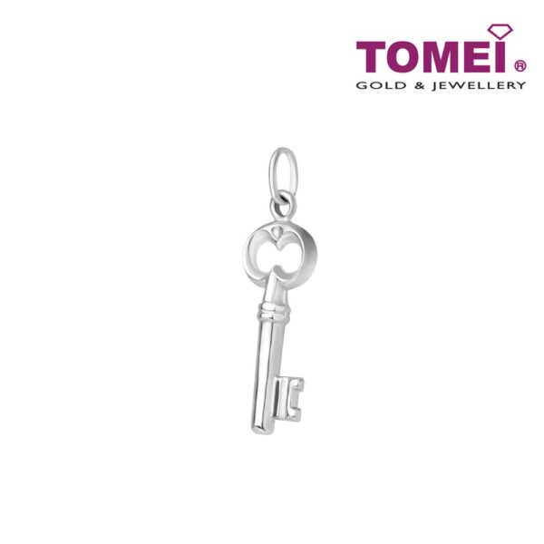 TOMEI  with Style Key Pendant, White Gold 750