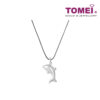 TOMEI  Delightfully Joyous Dolphin Pendant, White Gold 750