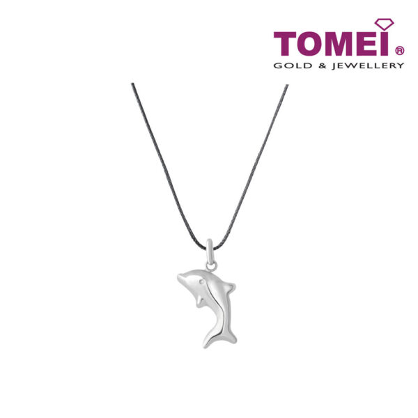 TOMEI  Delightfully Joyous Dolphin Pendant, White Gold 750