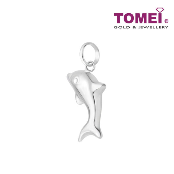 TOMEI  Delightfully Joyous Dolphin Pendant, White Gold 750