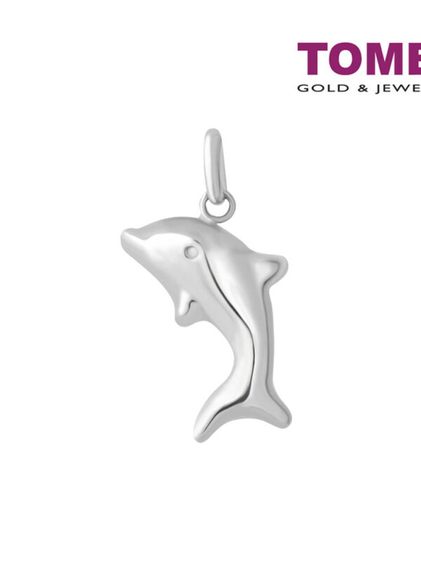 TOMEI  Delightfully Joyous Dolphin Pendant, White Gold 750