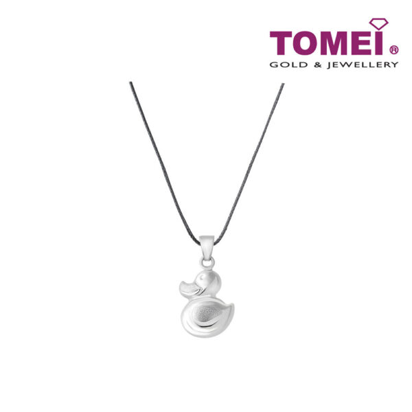 TOMEI Grinning Duck Pendant, White Gold 750