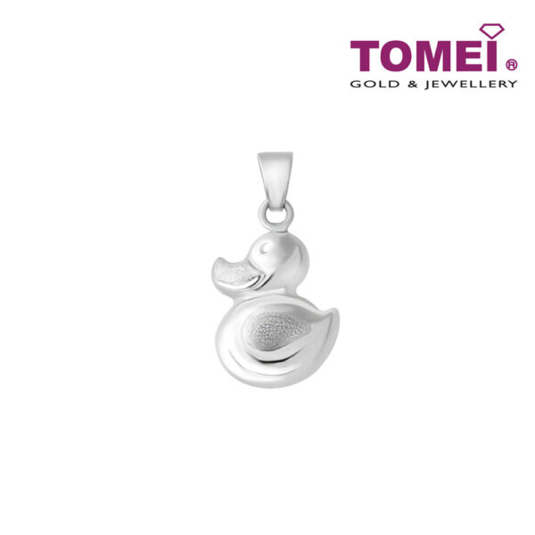 TOMEI Grinning Duck Pendant, White Gold 750