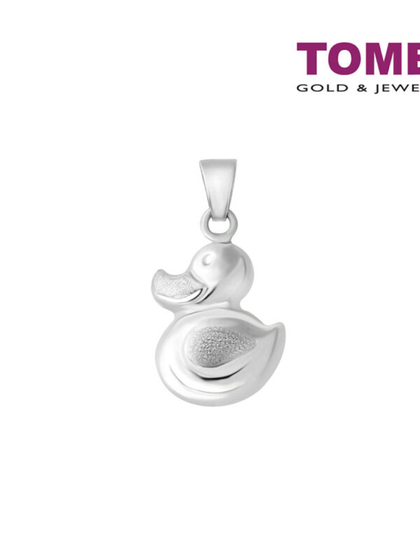 TOMEI Grinning Duck Pendant, White Gold 750