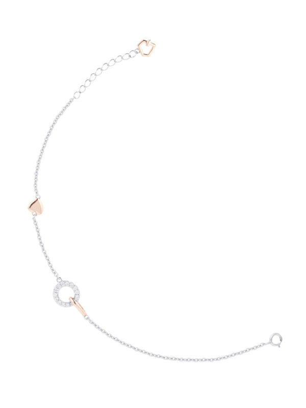 TOMEI Minimalist Diamond Bracelet, White+Rose Gold 585