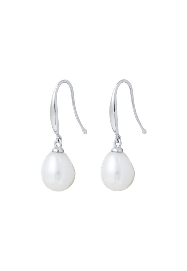 TOMEI Pearlfect Love Pearl Dangle Earrings, White Gold 585