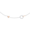 TOMEI Minimalist Diamond Bracelet, White+Rose Gold 585