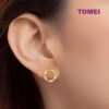 TOMEI Lusso Italia Pleated Pentagon Earrings, Yellow Gold 916