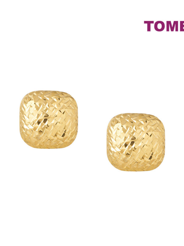 TOMEI Lusso Italia Laser Cut Square Earrings, Yellow Gold 916