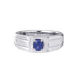 TOMEI Homme Series, Sapphire Silver Ring For Men