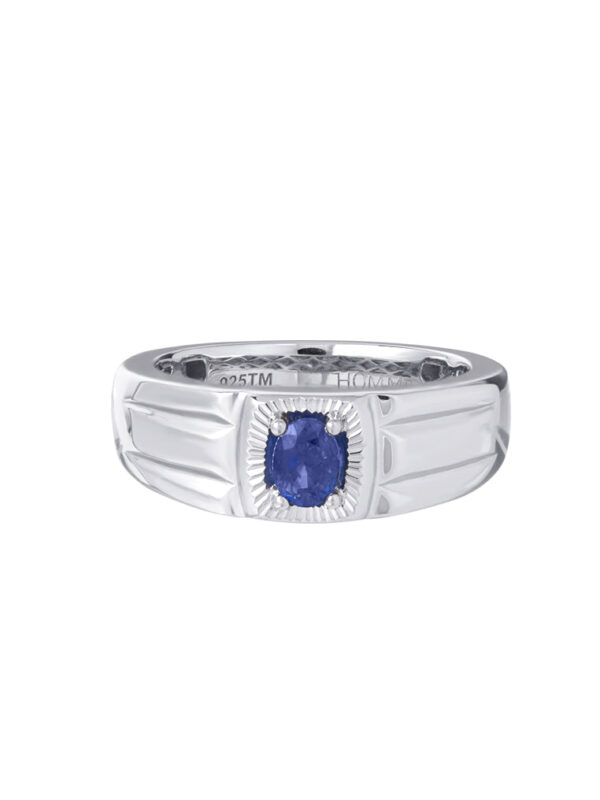 TOMEI Homme Series, Sapphire Silver Ring For Men