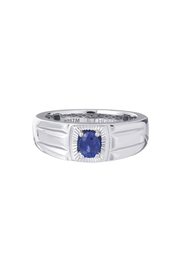 TOMEI Homme Series, Sapphire Silver Ring For Men