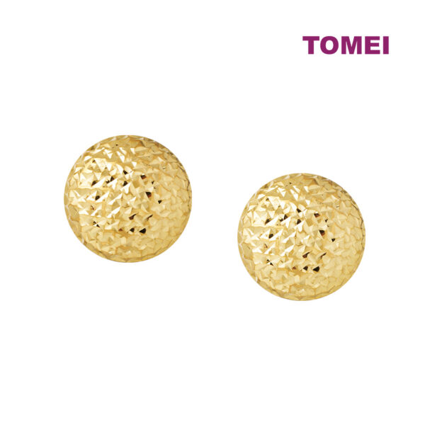 TOMEI Lusso Italia Laser Cut Circle Earrings, Yellow Gold 916