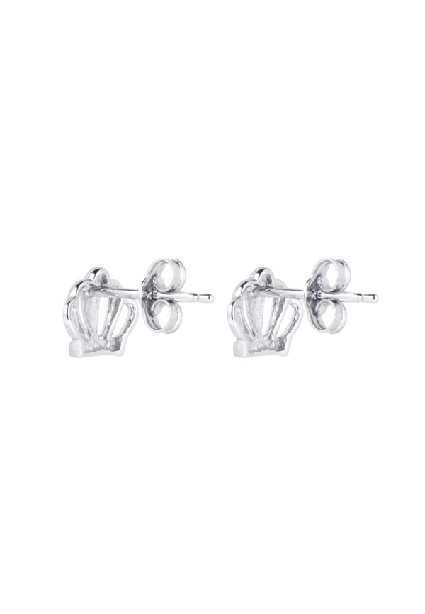 TOMEI Crown Earrings, White Gold 585