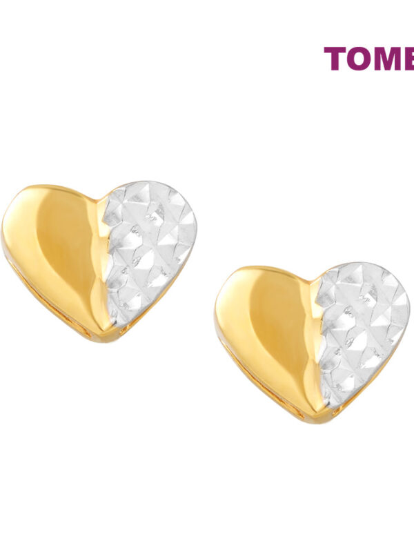 TOMEI Lusso Italia Dual-Tone Heart Earrings, Yellow Gold 916