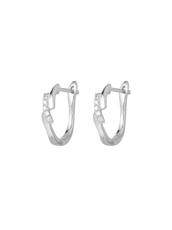 TOMEI Diamond Hoop Earrings, White Gold 585