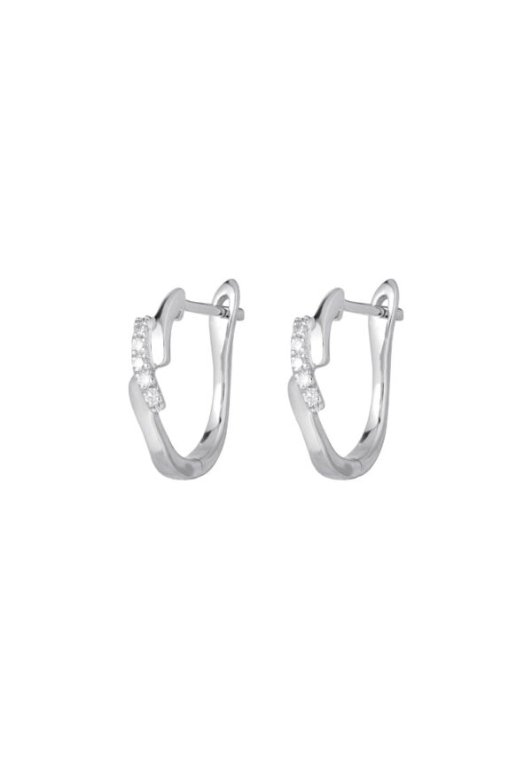 TOMEI Diamond Hoop Earrings, White Gold 585