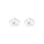 TOMEI Crown Earrings, White Gold 585