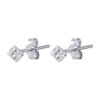 TOMEI Laser Cut Dice Earrings, White Gold 585