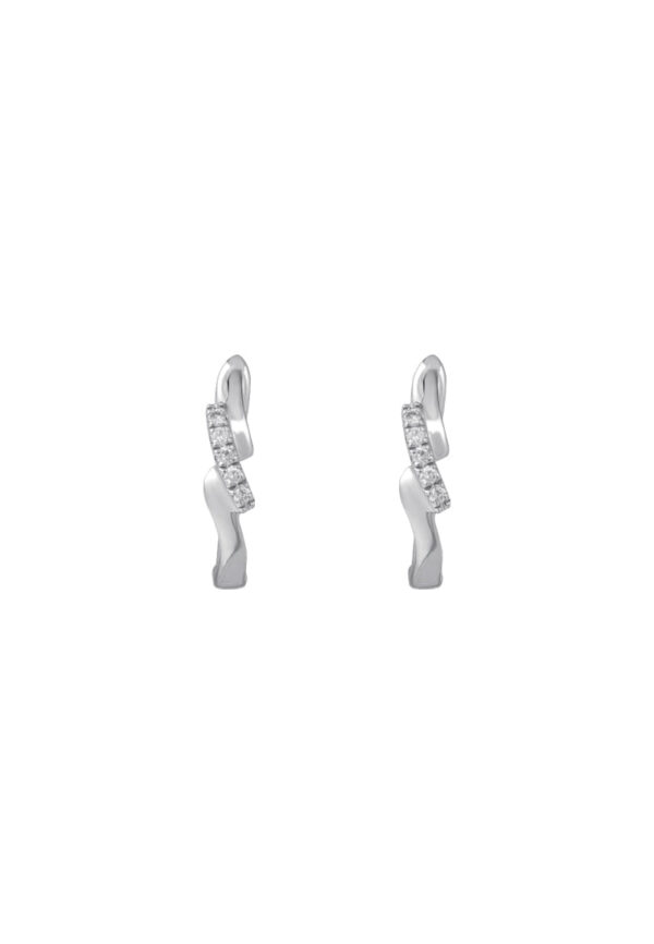 TOMEI Diamond Hoop Earrings, White Gold 585