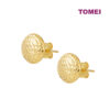 TOMEI Lusso Italia Laser Cut Button Earrings, Yellow Gold 916