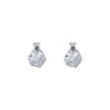 TOMEI Laser Cut Dice Earrings, White Gold 585