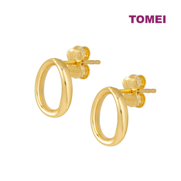 TOMEI Lusso Italia Hollow Round Earrings, Yellow Gold 916