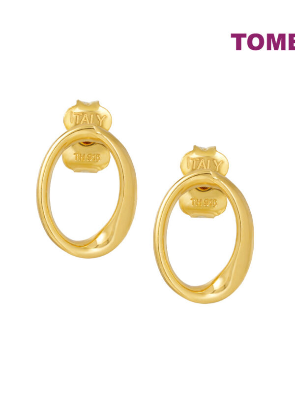 TOMEI Lusso Italia Hollow Round Earrings, Yellow Gold 916