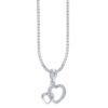 TOMEI Dwi-Heart Diamond Pendant Set, White Gold 585
