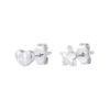 TOMEI Love & Star Earrings, White Gold 585