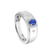 TOMEI Homme Series, Sapphire Silver Ring For Men