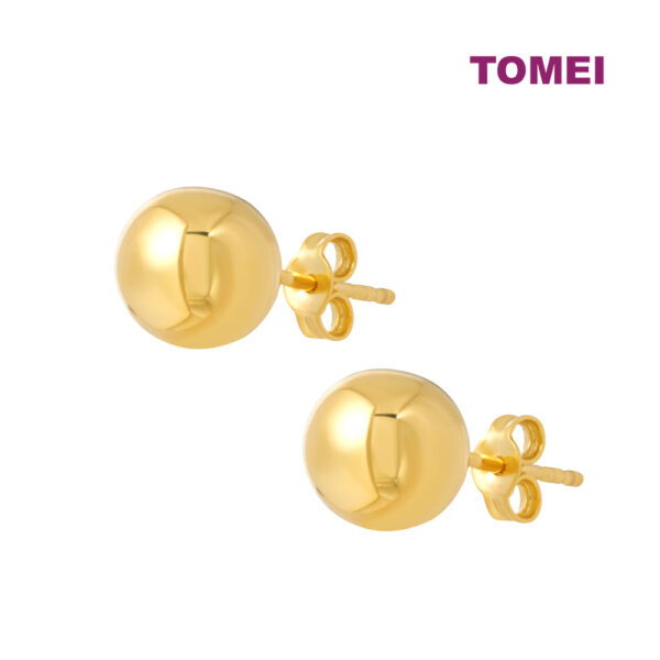 TOMEI Lusso Italia Ball Stud Earrings, Yellow Gold 916