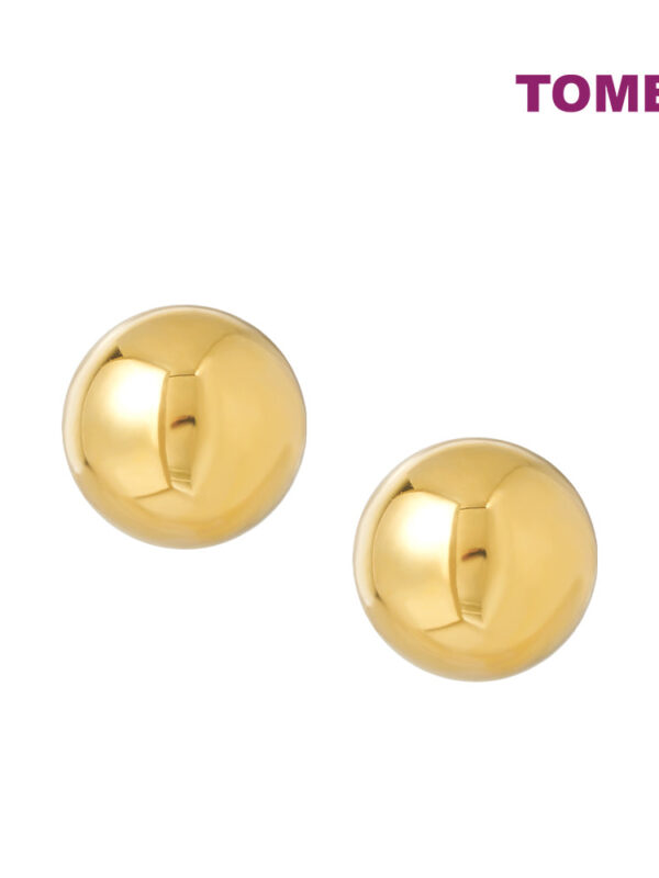 TOMEI Lusso Italia Ball Stud Earrings, Yellow Gold 916